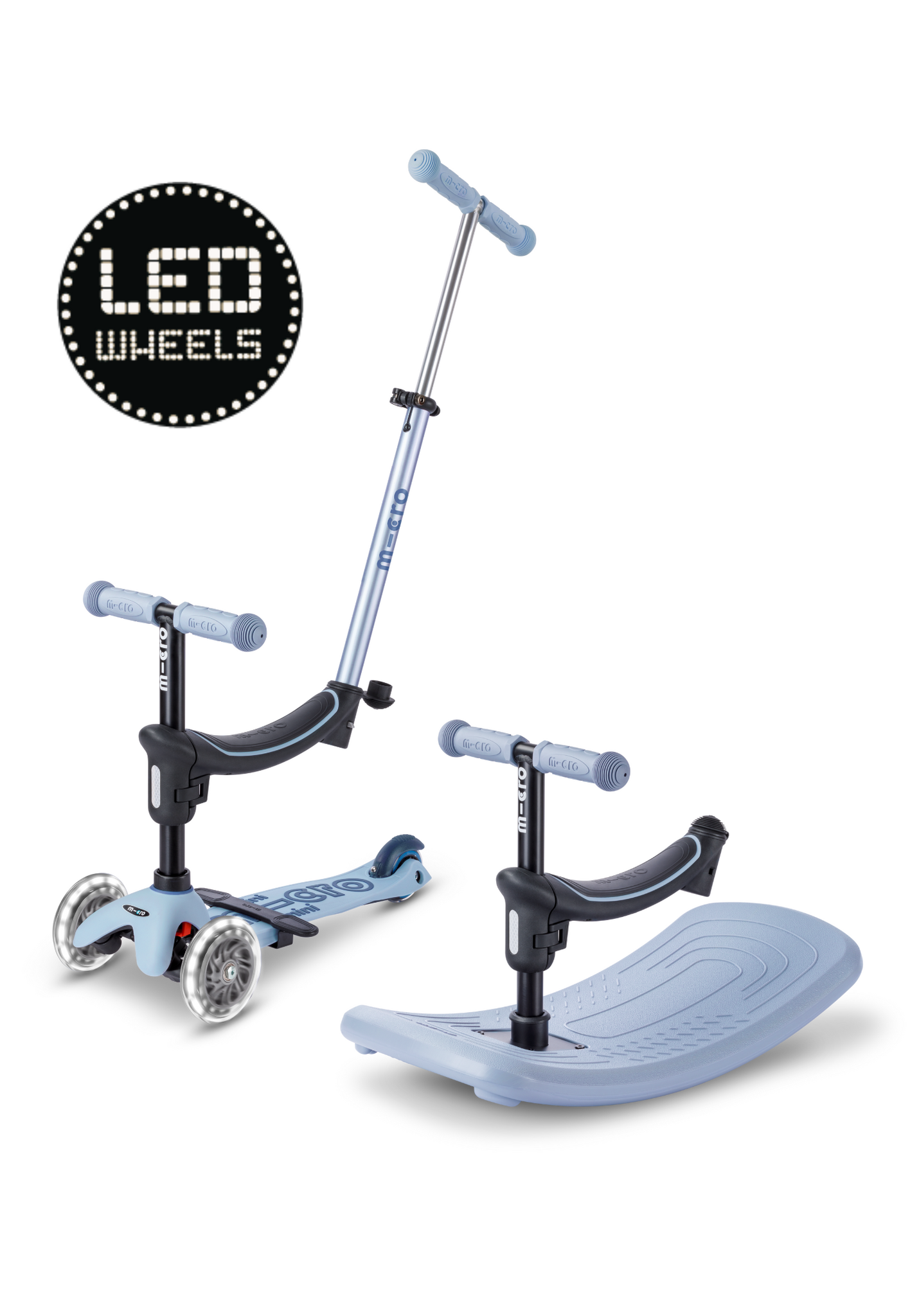 Micro Mini 6-in-1 step Rock Go LED blauw kinderstep overzicht