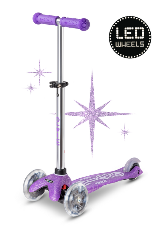 Micro Step | Mini Micro Deluxe Fairy Glitter LED – 3-wiel kinderstep paars