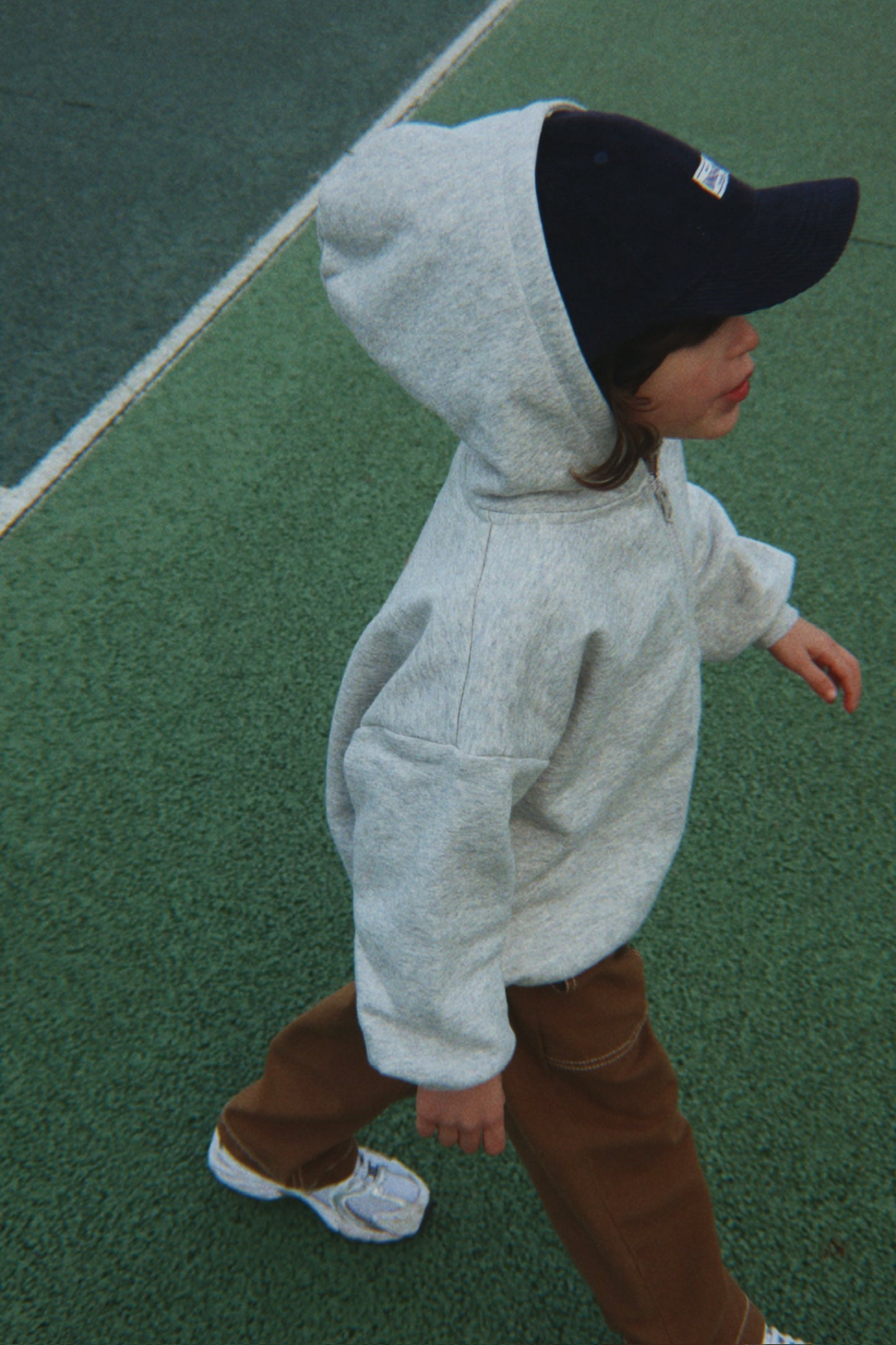 Konges Sløjd | Lou Sweat Zip Hood GOTS – Grey Melange met tijgerprint