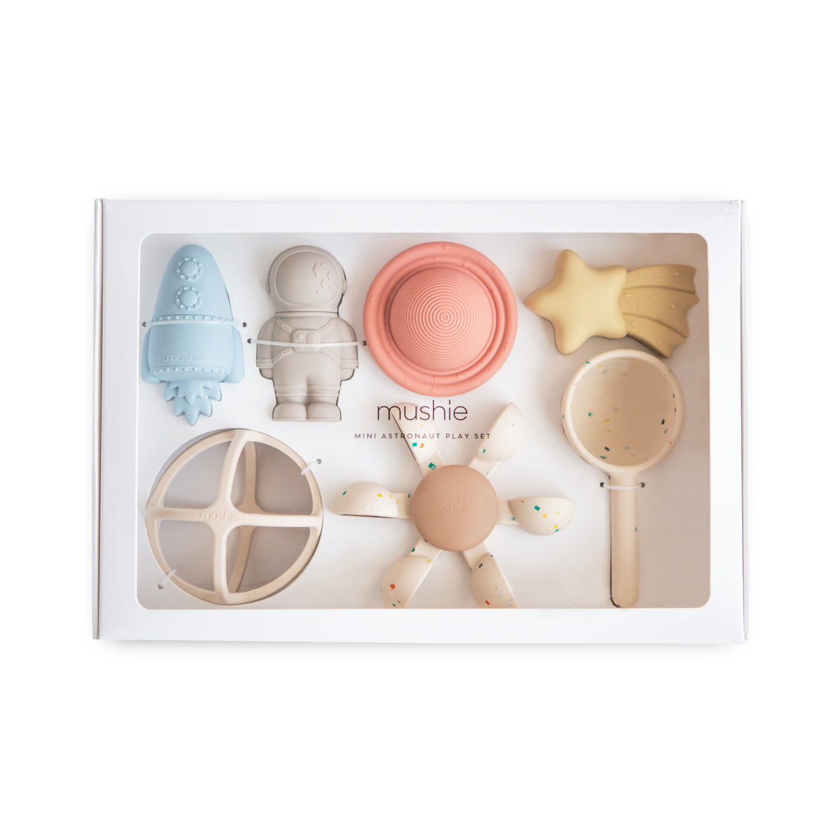 Mushie | Cadeauset Mini Astronaut – ruimte-badspeelgoed