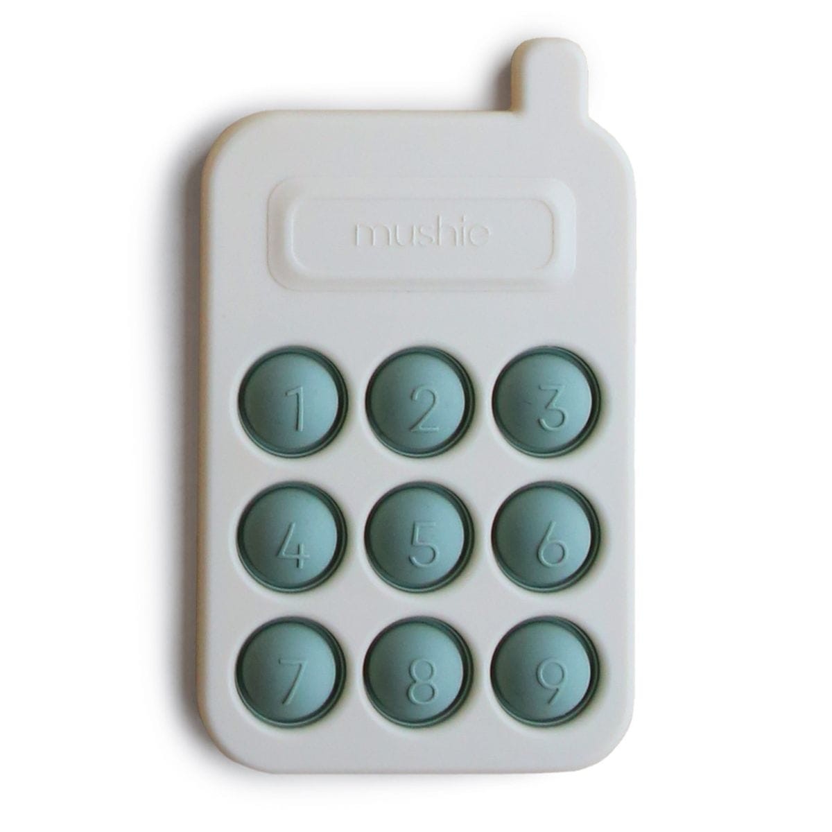 Mushie | Speelgoedtelefoon Cambridge Blue – Phone Press Toy