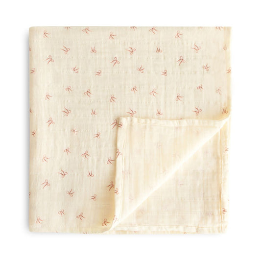 Mushie | Hydrofiele doek Bows 120 × 120 cm – Swaddle