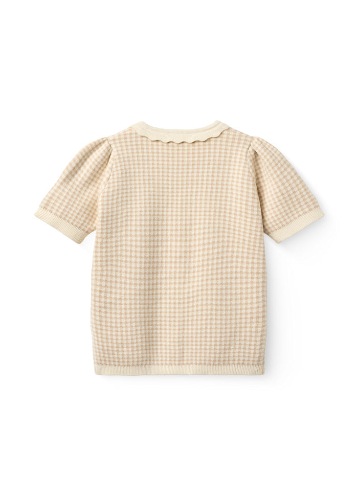 Copenhagen colors | Check jaquard cardigan beige top