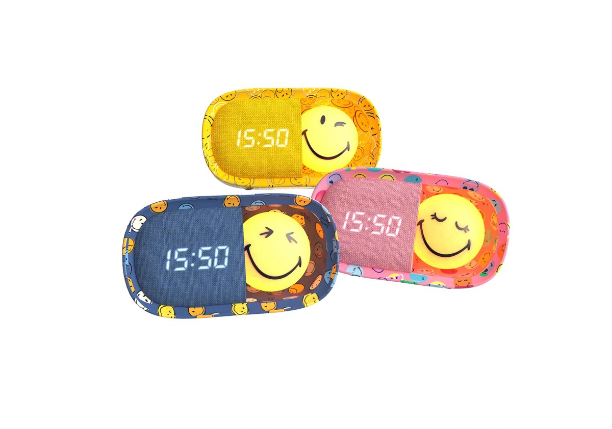 MOB | Dreamy Clock Smiley World Blauw