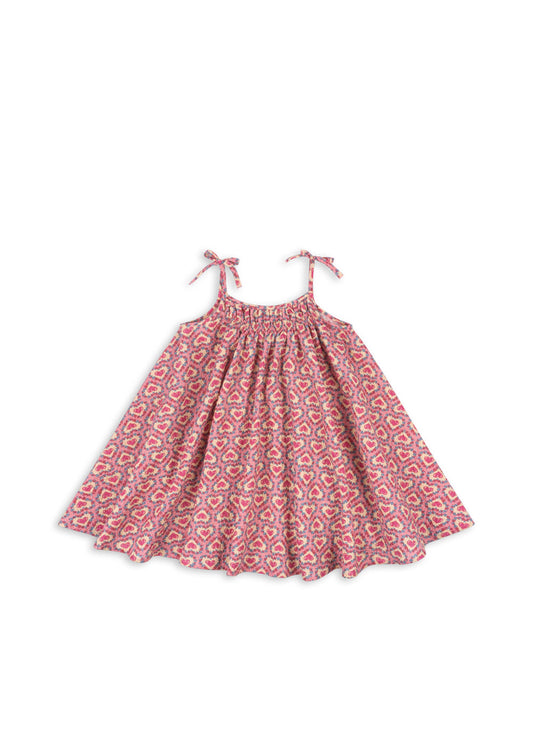 Konges Sløjd | Vivian strap dress Felice Rose – luchtige zomerjurk van biologisch katoen