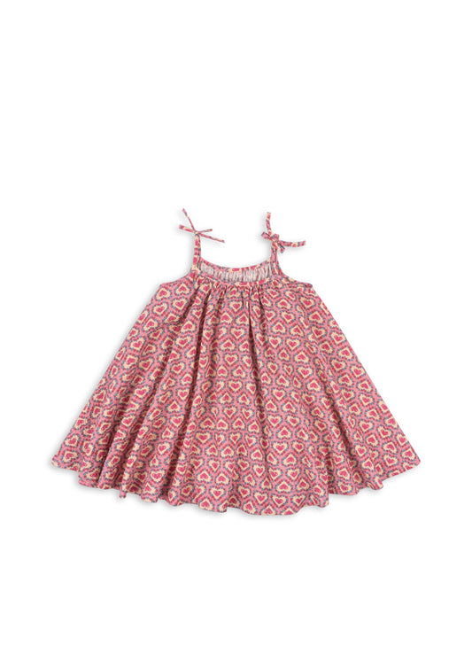Konges Sløjd | Vivian strap dress Felice Rose – luchtige zomerjurk van biologisch katoen