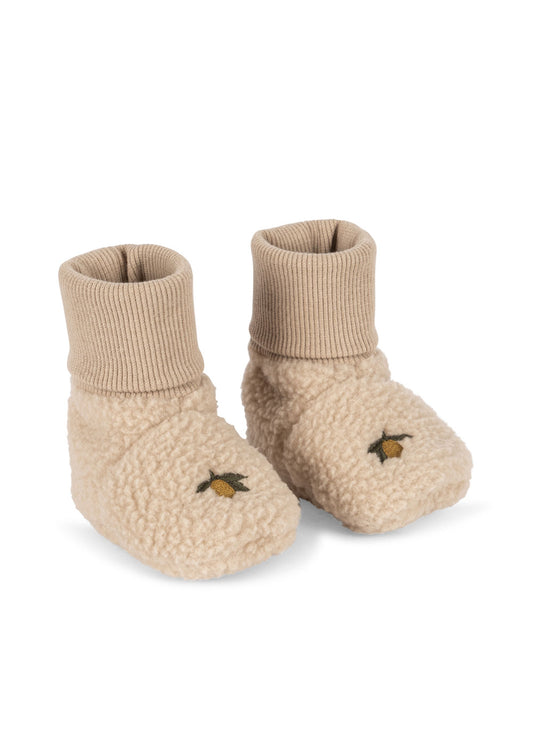 Konges Sløjd | Safa Booties – Teddy Babyslofjes met Citroen Borduursel
