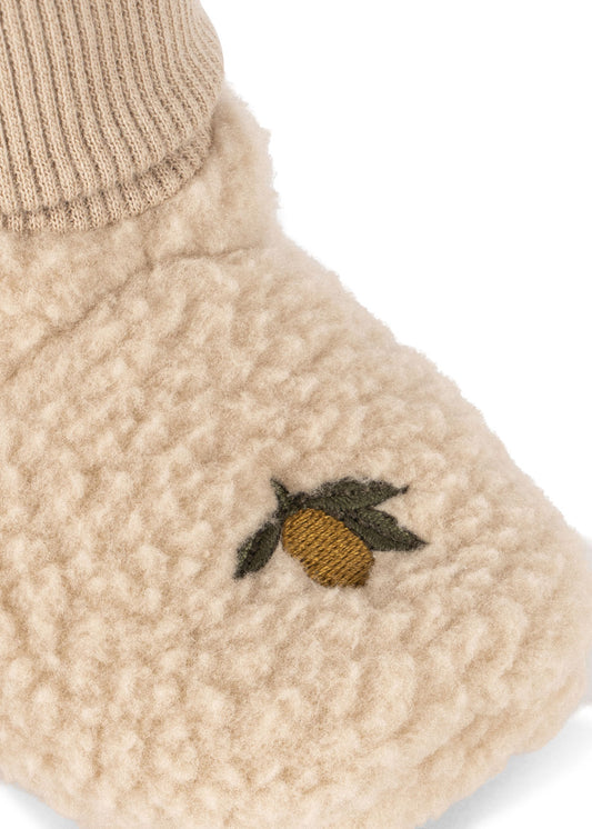 Konges Sløjd | Safa Booties – Teddy Babyslofjes met Citroen Borduursel