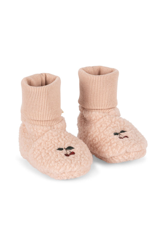 Konges Sløjd | Cherry Teddy Babyslofjes – Zachte Booties Roze