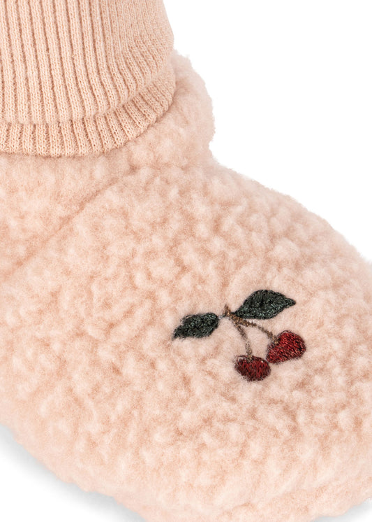 Konges Sløjd | Cherry Teddy Babyslofjes – Zachte Booties Roze