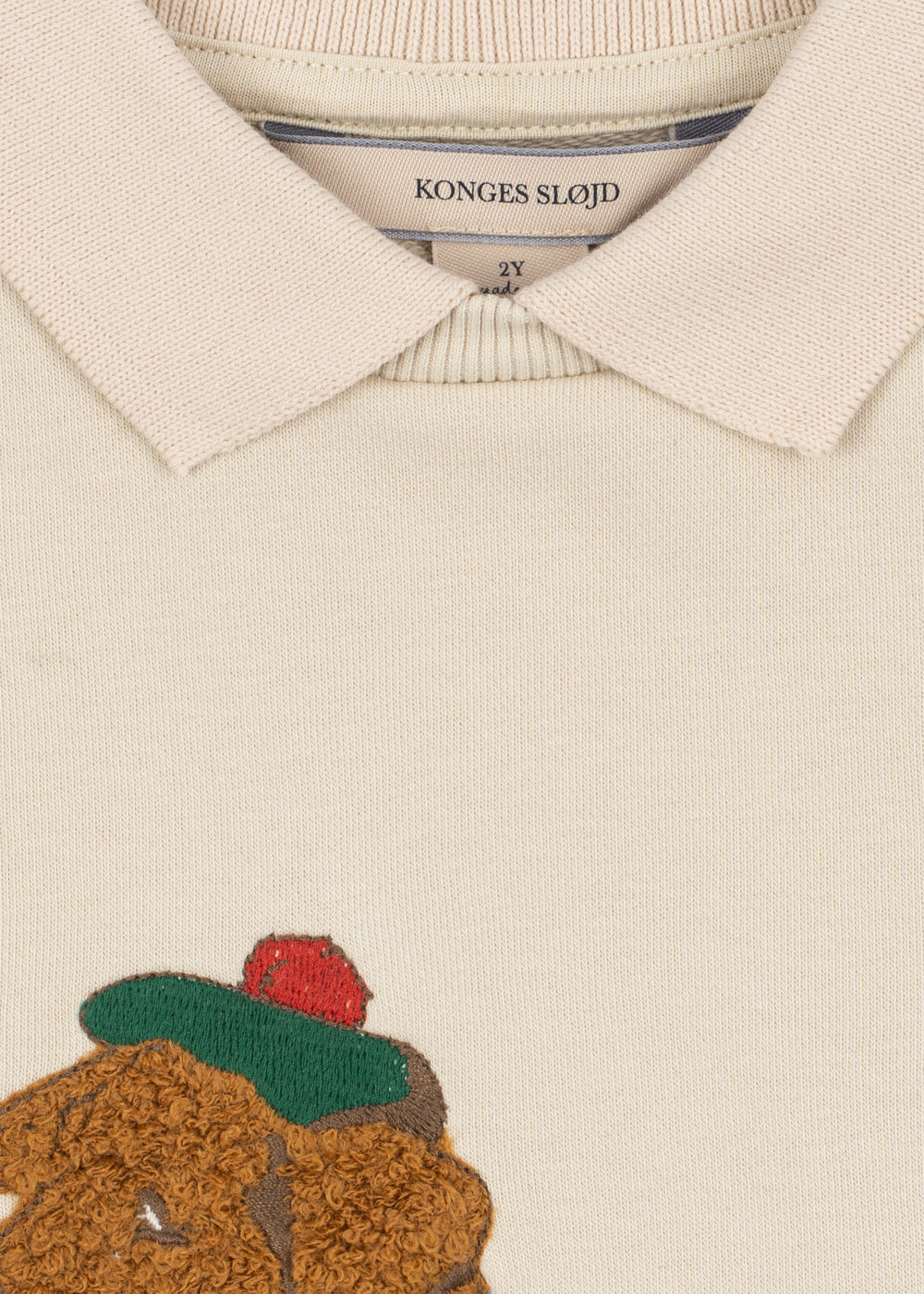 Konges Sløjd | Dog Polo Sweatshirt – Sweater met Geborduurde Hond | Brown Rice