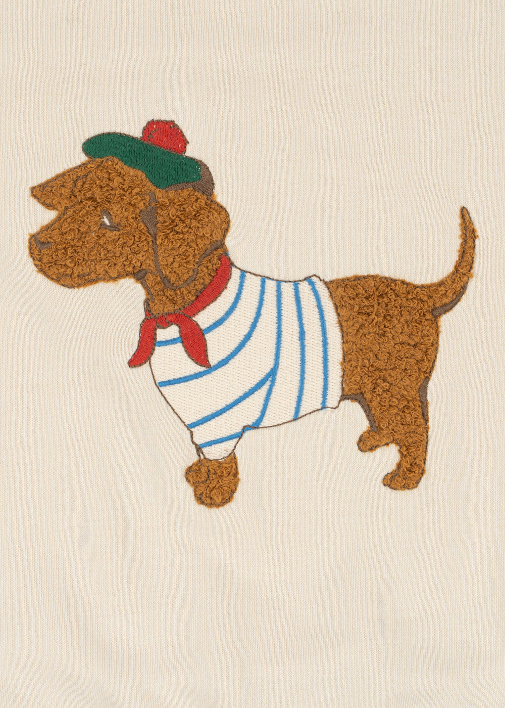 Konges Sløjd | Dog Polo Sweatshirt – Sweater met Geborduurde Hond | Brown Rice