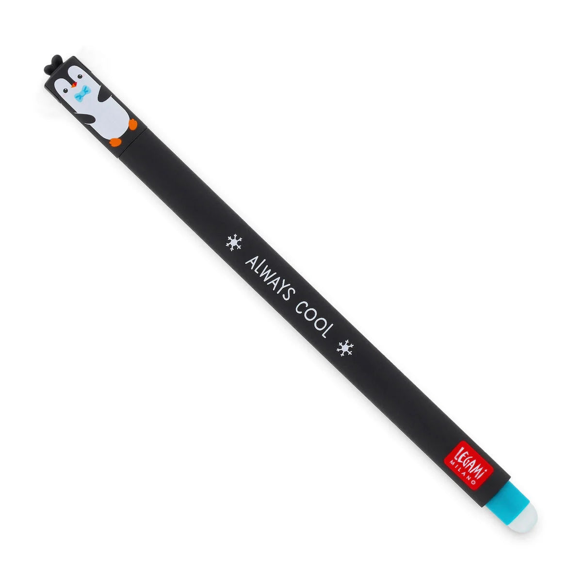 Pinguïn pen van legami met turquoise inkt