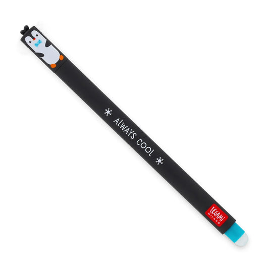Pinguïn pen van legami met turquoise inkt