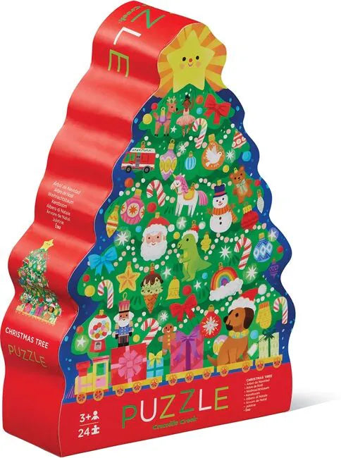 Crocodile Creek | Kerstboom puzzel in vormdoos - 24 stukjes
