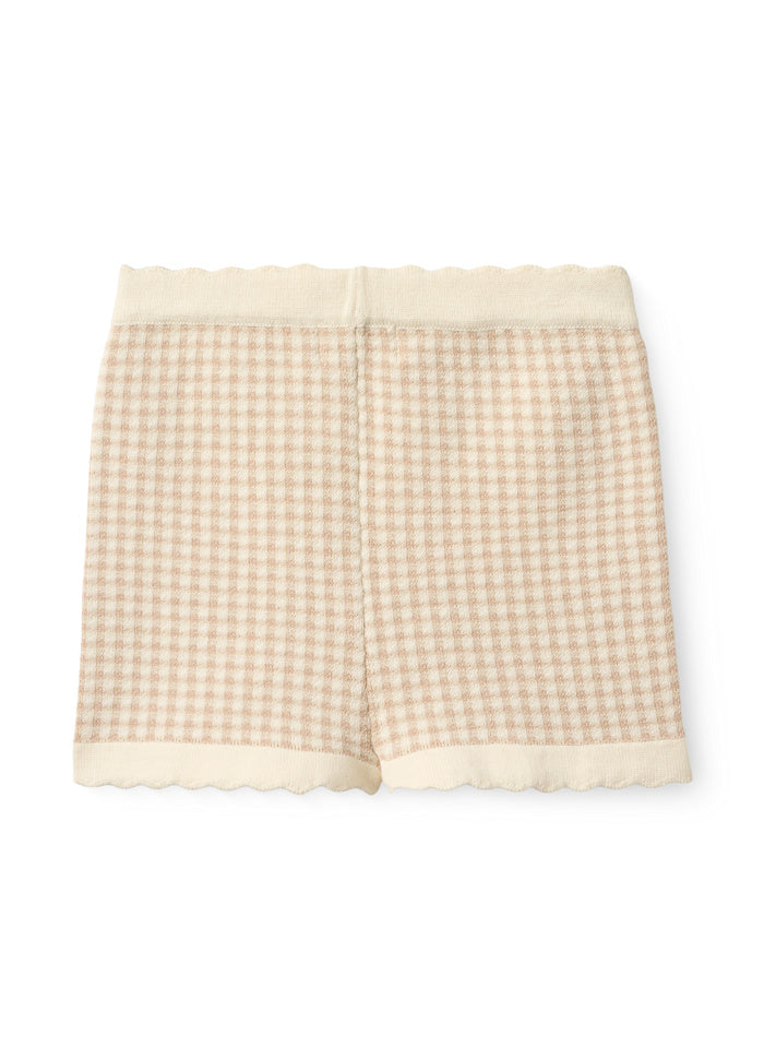 Copenhagen colors | Check jaquard short beige kort broekje