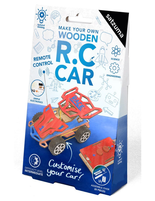 Satzuma | STEM Wooden RC Car – Bouw je Eigen Afstandsbestuurbare Auto