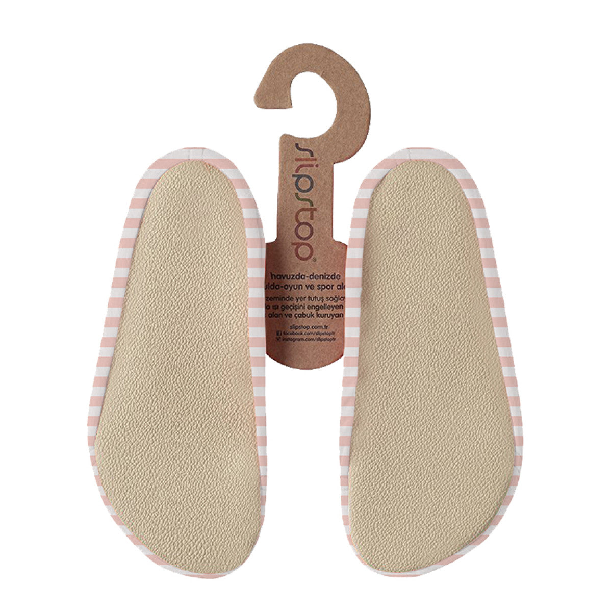 Slipstop | Waterschoenen streep roze - Breeze - antislip