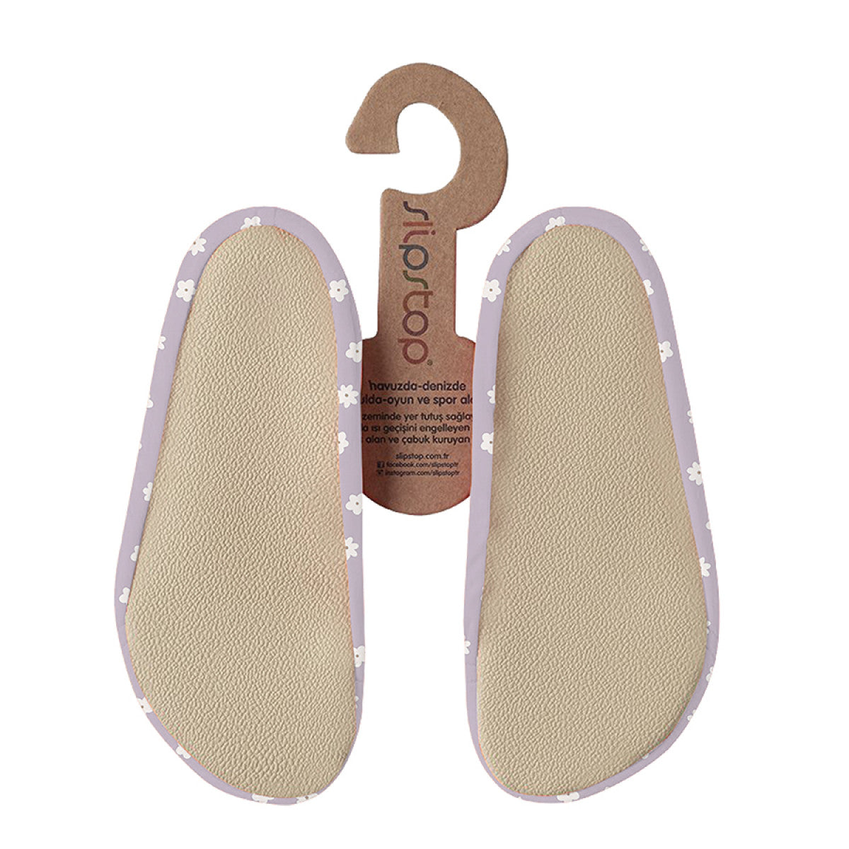 Slipstop | Waterschoenen Lila stip - Clara - antislip