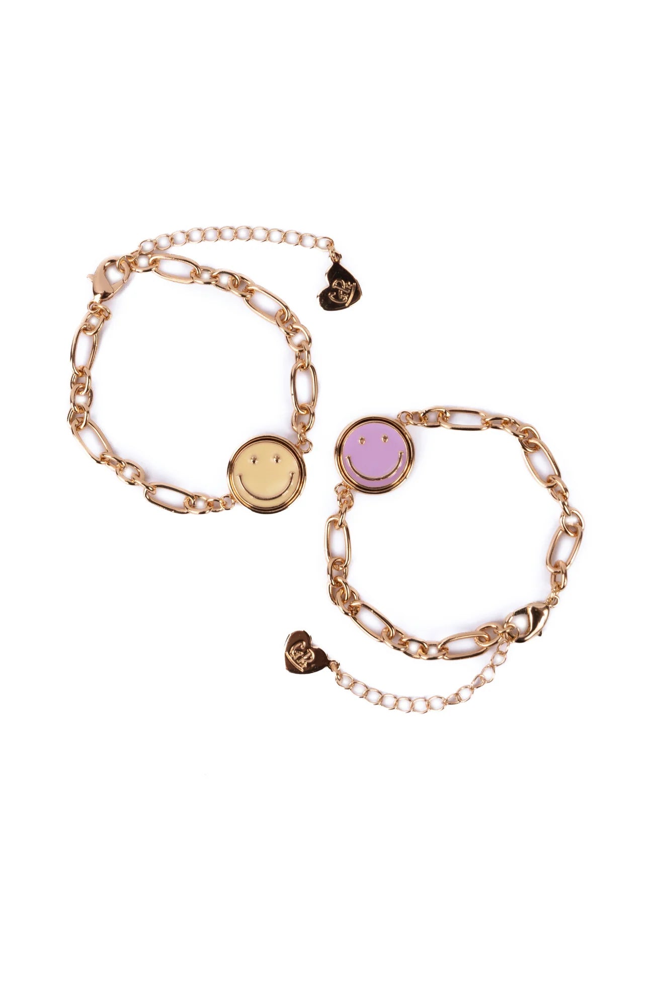 gouden smiley armband kind met draaiende hanger