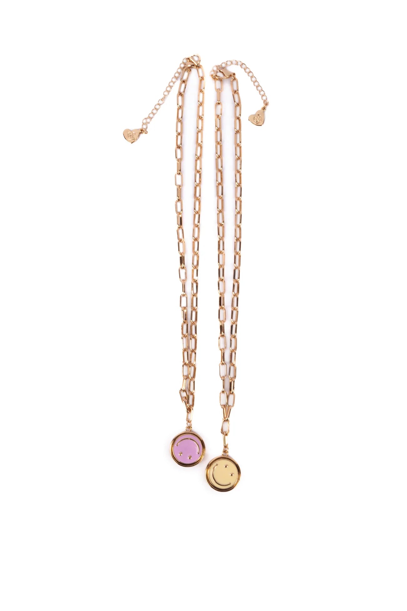 gouden smiley ketting kind met draaiende hanger