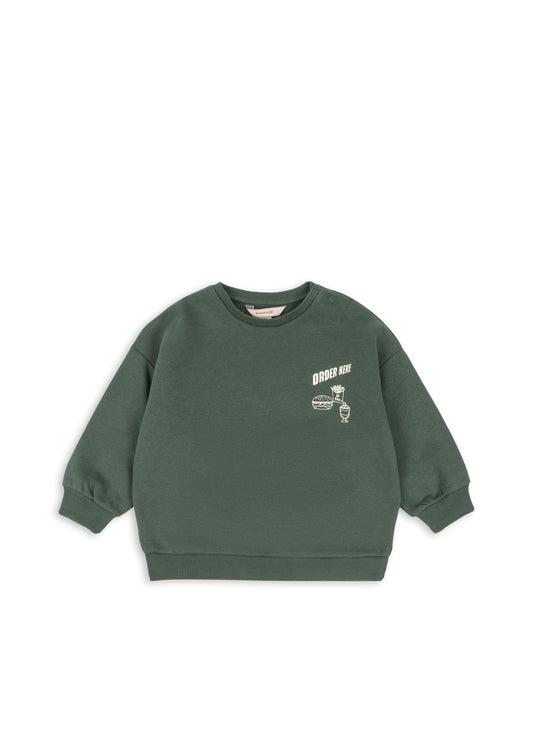 Konges Sløjd | Lou sweatshirt groen - kindersweater met print